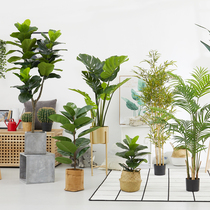 Large Nordic emulation plant Landing Sky Church Birds Bonsai Interior Decoration Fake basin to remove green plant Swaying Pieces of Banana Trees