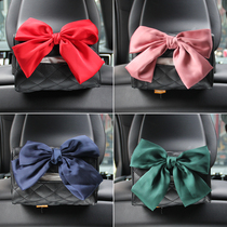 Car tissue box Korean version of the bow hanging creative multi-function car handrail pumping paper car interior supplies