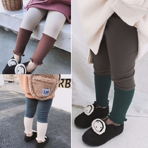 Baby girl cotton color leggings 2019 autumn children Joker slim long pants girl high waist fashion tide