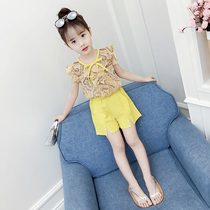 Korean childrens clothing girls summer 2021 new summer suit big children little girl Net red two-piece foreign gas