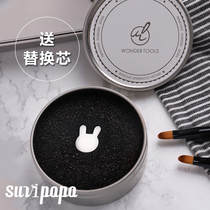 Play rabbit makeup brush quick cleaning sponge box washer eye shadow brush cleaning brush dry cleaning tool brush cleaning artifact