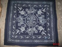 Wuzhen blue printed cloth double-sided printed tablecloth coffee table decoration small square table cloth unicorn send son (90*90)