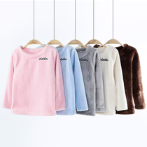 Autumn and winter childrens flannel pajamas Home clothes top Male and female childrens baby velvet thickened childrens coral velvet jacket