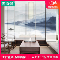 Hangji New Chinese Screen Roll Curtain Lifting Room Tea Room Hanging Screen Customized Customized