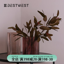 BEST WEST irregular glass vase ornaments modern simple model room living room flower bottle arrangement creative