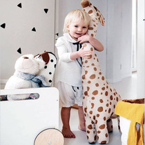 ins popular Nordic cartoon giraffe childrens plush toy doll baby soothing doll pillow can stand