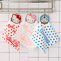 Household childrens hand towel hanging small square towel Cute cartoon Hello Kitty Korean toilet hand towel absorbent