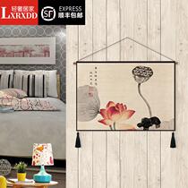 LXRXDD Chinese fabric tapestry ink Zen Lotus Living Room wall wall wall wall cover