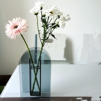 Simple European style Irregular geometric polygon color acrylic decoration Mini small flower dry vase ins