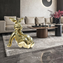 Lucky rabbit decoration Modern cartoon sculpture Hotel model guest hall soft decoration Home bedroom doll decoration
