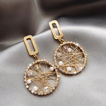 Personality French earrings 2021 New Tide earrings women light luxury earrings Pearl Korean temperament Net red ear jewelry