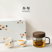 Thirty-year fragrant full Garden Tea Set glass teapot home afternoon tea set office flower fruit teapot tea cup