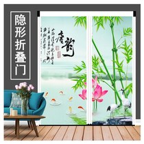Invisible folding door Sliding door Kitchen living room partition Air conditioning broken door Indoor balcony Bedroom folding door Sliding door Bamboo