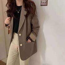 Spring dress black blazer womens 2021 New loose Korean version of hanging casual suit top ins tide