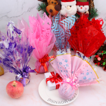 Apple wrapping paper transparent printing box Christmas creative flowers snowman gift bag material Christmas Eve