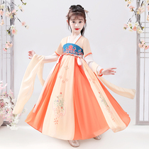 Girls dresses Spring and Autumn Hanfu Childrens little girl summer skirt Western style spring dress 2021 new spring princess dress