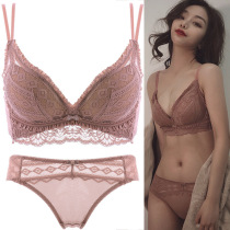 New Summer Small Breasts Slim underwear Sexy lace bra Polywoo Breathable No Steel Ring Upper Tobra Suit