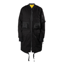 PUPILTRAVEL Tide brand function long mens coat inner multi zipper warm windbreaker mens coat mens coat