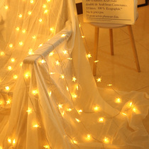 Feather Star Lighting Net Red Room ins decorative bedroom layout curtain LED color light flashing light string light full Sky star