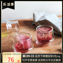 Japan kinto KRONOS thermal insulation double coffee glass cup transparent home day milk drinking tea cup (1)