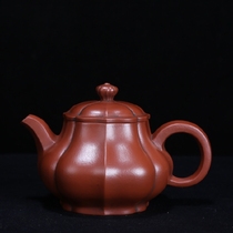 Early one-factory Cultural Revolution old purple sand pot Taiwan reflux pot famous Xu Hantang handmade old Zhu mud tendon pattern Pan pot