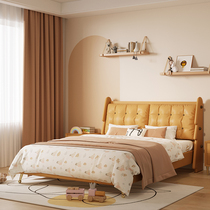 Italian Style Light Extravagant Childrens Bed Boy Bedroom 1 5 m 1 2 m Single Bed Customised Genuine Leather Soft Bunk Bed Juvenile Bed