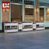 Iron outdoor flower box rectangular commercial street square sales department planting flower box combination flower trough flower pond partition flower