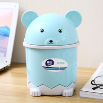 Desktop Trash Can Mini Cute Debris Bucket Covered Creative Tea Table Desk Sloth Female Trumpet Household Garbage Cans