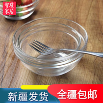 (Xinjiang delivery) lead-free transparent glass bowl soup bowl can be stacked fruit salad bowl tableware kitchen bowl