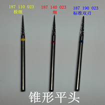 Tapered flat head Dental materials Tungsten steel grinding head for dental grinding machine Low speed tungsten steel grinding head Oral consumables