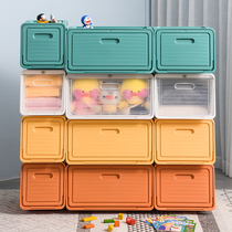 Childrens toy storage box Baby large capacity snack storage box Front open artifact Clamshell finishing oblique mouth box