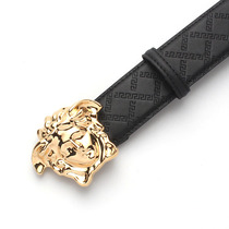 Light luxury fan home mens belt beauty head pure cowhide hair stylist belt Medusa pants with tide leather all-match