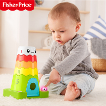 Fisher Baby Layer Laminated Children Rocking Bell Rings Tumbler Rainbow Lap Laminated Legit Puzzle Baby Toys N8248