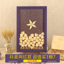Christmas reception activities Business meetings Annual meeting Sign-in box Wooden board Creative signature book Book layout props customization