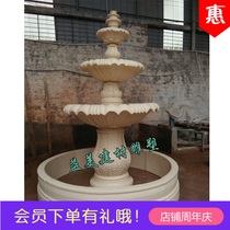 Artificial sandstone fountain sculpture waterscape decoration Custom sandstone villa Garden flowing water Courtyard fountain European-style water spray