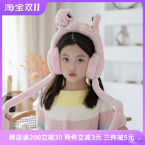 Winter warm ear covers Girls children's net red ears can move earloaf cute cartoon dinosaurs ear warm cover