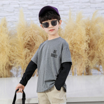 Boys spring and autumn childrens sweater in the big child 2021 new Korean version of the foreign style tide brand long-sleeved spring T-shirt spring