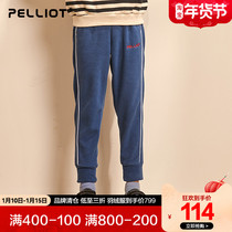 Beshi and outdoor childrens fleece pants boys and girls sports pants spring and autumn winter warm leggings plus velvet pants