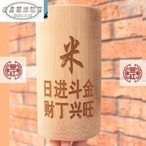 Bamboo tube measuring rice tube pen holder half a catty eight taels one catty healthy and environmentally friendly lacquer-free bamboo rice beater rice cup
