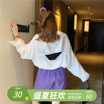 Shirt womens new 2021 wear wild design sense niche purple clavicle top heart machine thin shirt summer