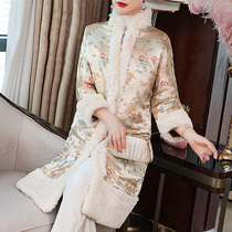 Tang suit nv dong zhuang vintage coat female Chinese style thickened tide cotton female long ethnic quilted jacket