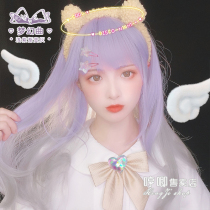 Humming wig female long curly hair lolita natural Net red gradient Harajuku two-dimensional girl double ponytail jk wig