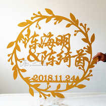 Custom creative wedding decoration Wooden name flower brand Letter flower brand beautiful wooden listing hollow flower brand