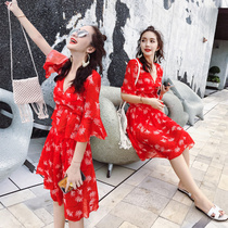 Swimsuit women 2021 New Conservative bikini slim cover belly split four-piece seaside resort hot spring swimsuit