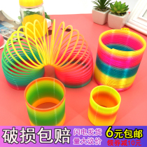 Childrens educational toys colorful spring ring Rainbow ring Colorful ring Telescopic elastic ring Magic ring for young children Small Medium Large