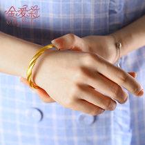 Jin Aili new gold bracelet womens 999 pure gold bracelet 3d hard gold pure gold bracelet wedding jewelry