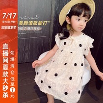 Girls Short Sleeve Polka dot princess dress 2021 summer new childrens thin summer skirt baby children dress