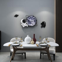 Nordic simple clock wall hanging modern atmosphere Creative hanging bedroom mute wall clock Living room net red watch household