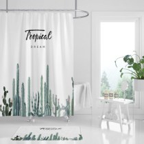 Nordic waterproof mildew thick shower curtain set no punch toilet curtain bathroom curtain bathroom bath partition curtain