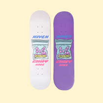 Candymade x MAVEN joint UV color-changing skateboard Gio little purple smile candy